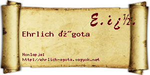 Ehrlich Ágota névjegykártya