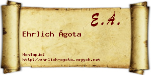 Ehrlich Ágota névjegykártya